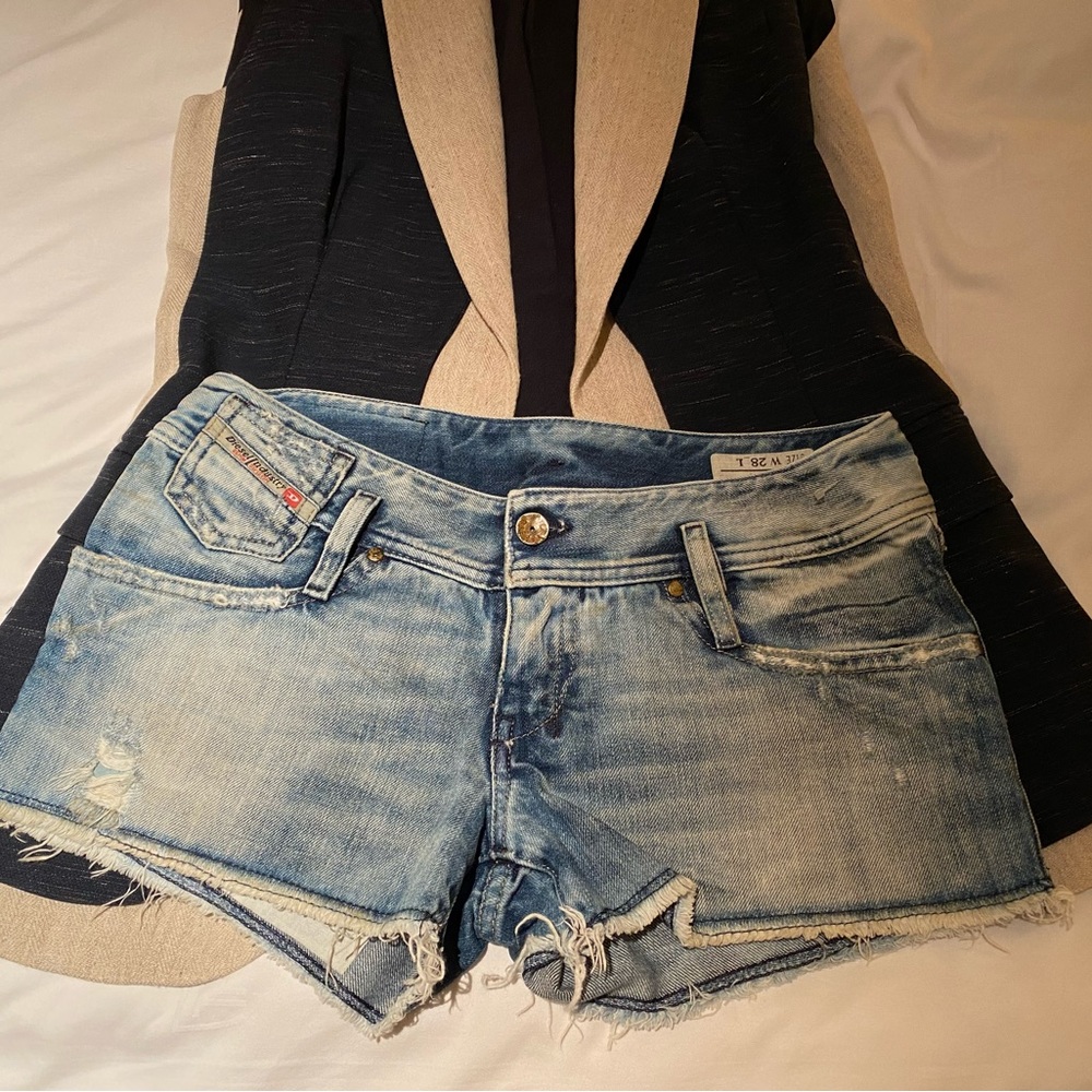 ❤️❤️ DIESEL Y2K Vintage Distress Denim Shorts 28 All Gender